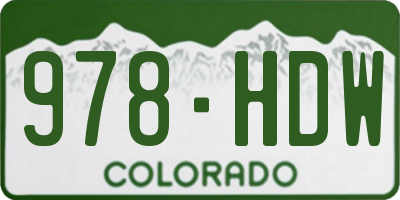 CO license plate 978HDW