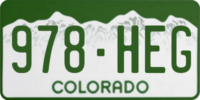 CO license plate 978HEG