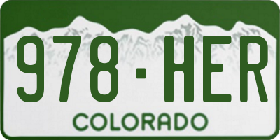 CO license plate 978HER