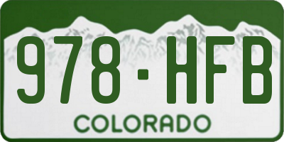 CO license plate 978HFB