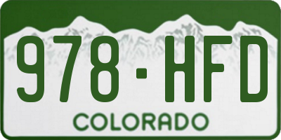 CO license plate 978HFD