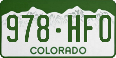 CO license plate 978HFO