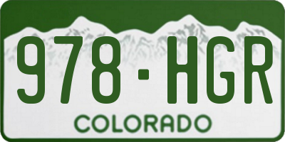 CO license plate 978HGR