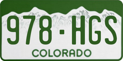 CO license plate 978HGS