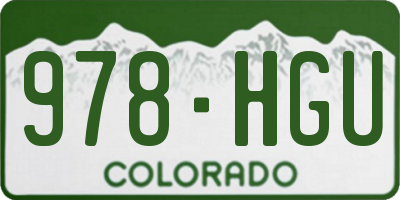 CO license plate 978HGU