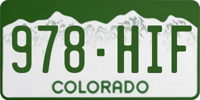 CO license plate 978HIF