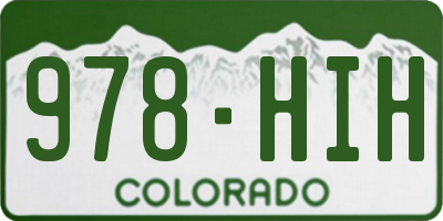 CO license plate 978HIH