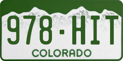 CO license plate 978HIT