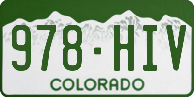 CO license plate 978HIV