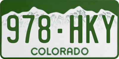 CO license plate 978HKY