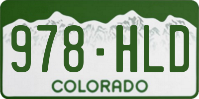 CO license plate 978HLD