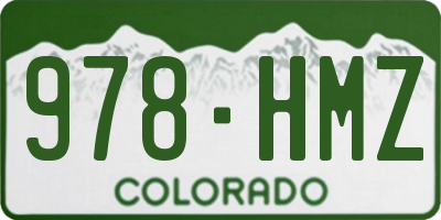 CO license plate 978HMZ