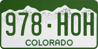 CO license plate 978HOH
