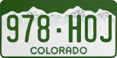 CO license plate 978HOJ