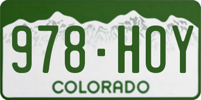 CO license plate 978HOY