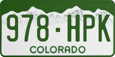 CO license plate 978HPK