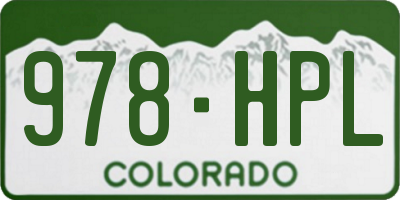 CO license plate 978HPL