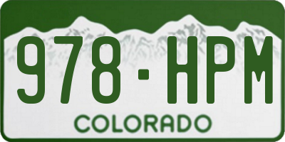CO license plate 978HPM