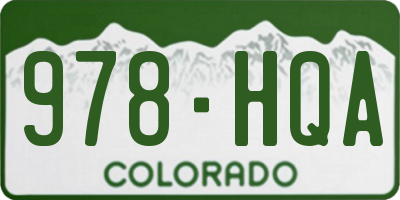 CO license plate 978HQA