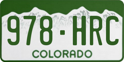 CO license plate 978HRC