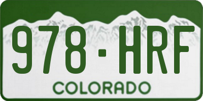 CO license plate 978HRF