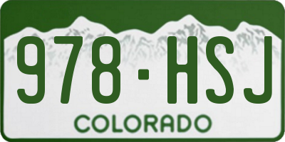 CO license plate 978HSJ