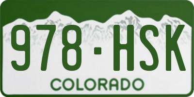 CO license plate 978HSK