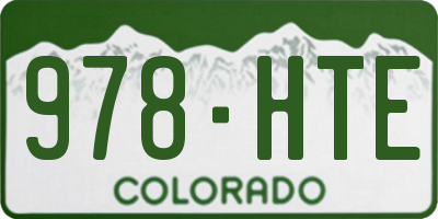 CO license plate 978HTE
