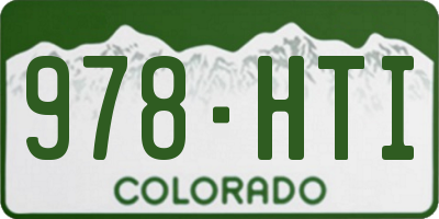 CO license plate 978HTI