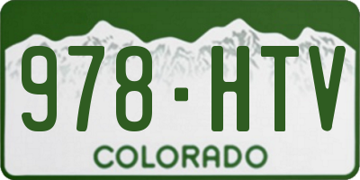 CO license plate 978HTV
