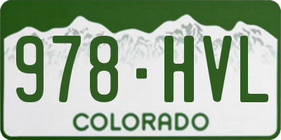 CO license plate 978HVL