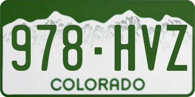 CO license plate 978HVZ