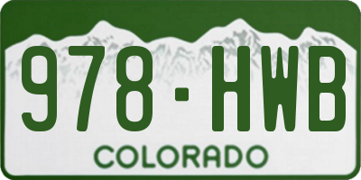 CO license plate 978HWB