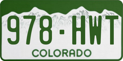 CO license plate 978HWT