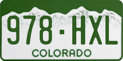 CO license plate 978HXL