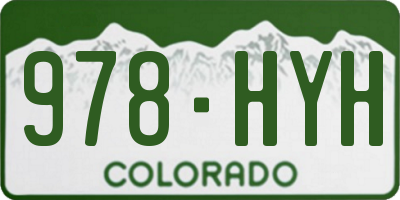 CO license plate 978HYH