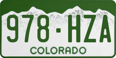 CO license plate 978HZA
