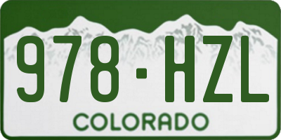 CO license plate 978HZL