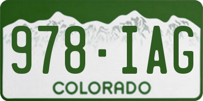 CO license plate 978IAG