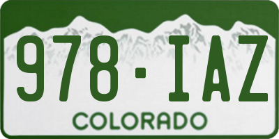 CO license plate 978IAZ