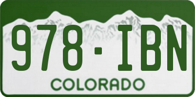 CO license plate 978IBN