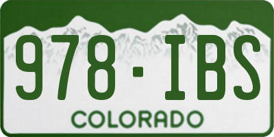 CO license plate 978IBS