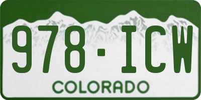 CO license plate 978ICW