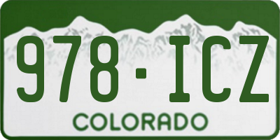 CO license plate 978ICZ