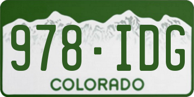 CO license plate 978IDG