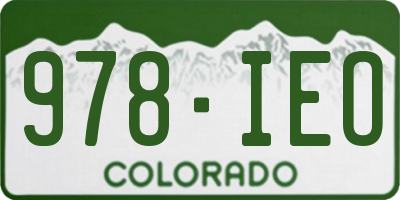 CO license plate 978IEO