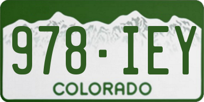 CO license plate 978IEY