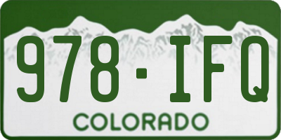 CO license plate 978IFQ
