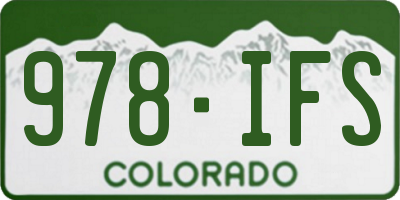 CO license plate 978IFS