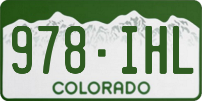 CO license plate 978IHL